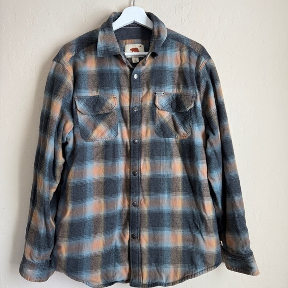 Dakota Grizzly Other - Dakota Grizzly Men’s Flannel Snap Shirt Blanket Lined Jacket Large Gray Plaid